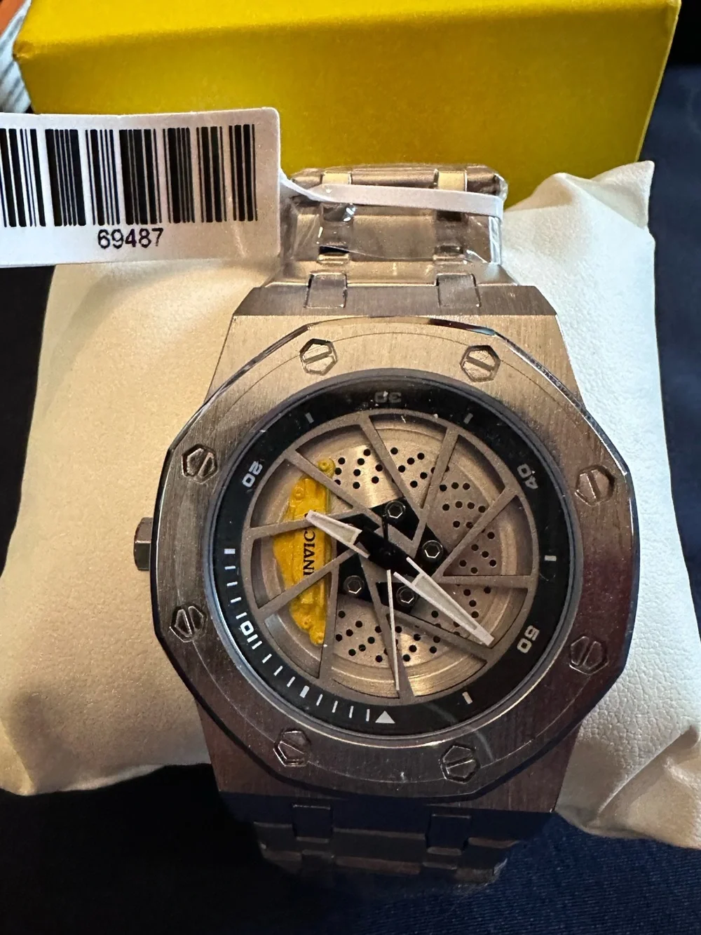 Invicta Speedway Rim 42mm Mechanical Skeleton Watch Stainless Steel NWT 69487